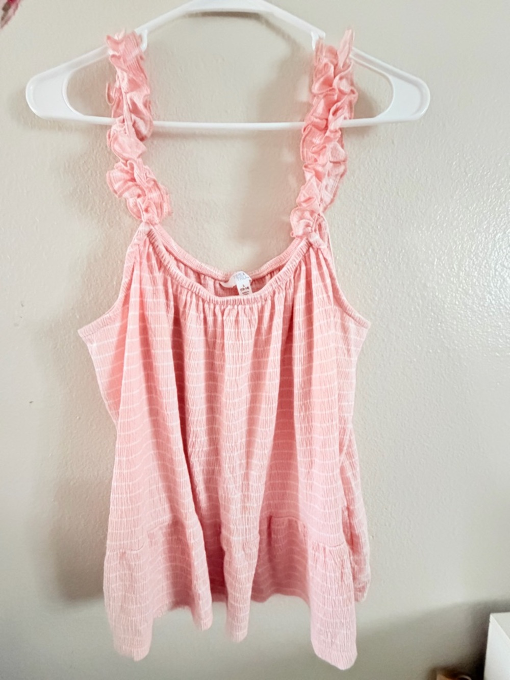 Time and Tru Light Pink Ruffle Tank Top
